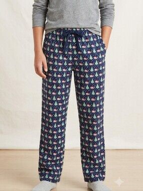 Vineyard Vines Boys Christmas Whale Pajama Pants Large L Festive Holiday Navy